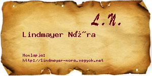 Lindmayer Nóra névjegykártya