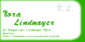 nora lindmayer business card